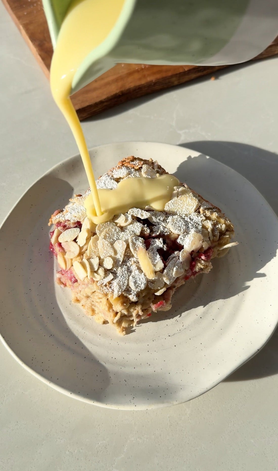 Raspberry & Custard Croissant Baked Oats